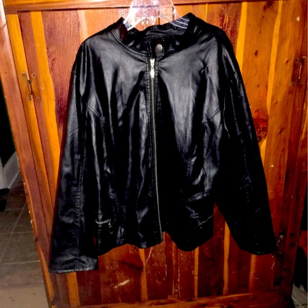 Ladies Faux Leather Biker Jacket